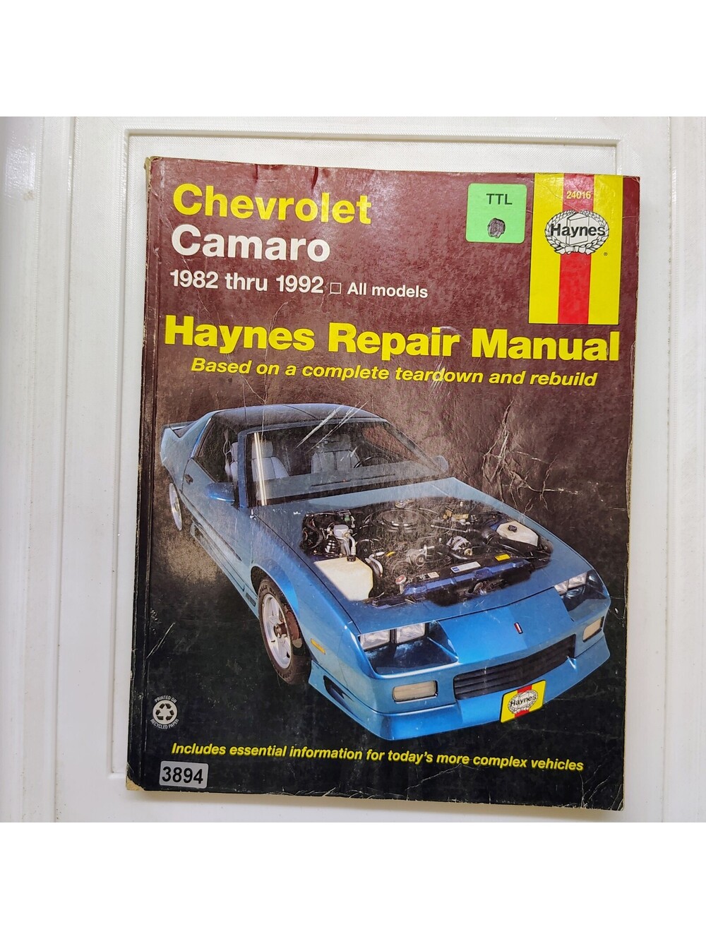 Haynes Chevrolet Camaro Repair Manual 1982-1992 Automotive Guide